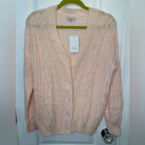 FRNCH Paris button down cardigan. Pink. women’s size medium